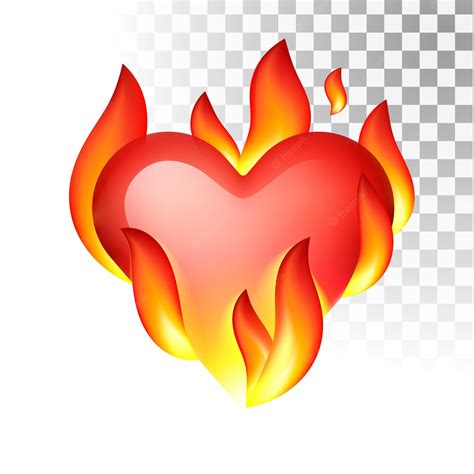 emoji coração com fogo